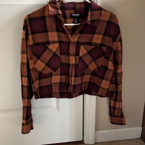 RSQ Cropped Flannel shirt